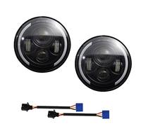 KYYET 7 inch LED headlight With Halo Ring DRL Hi/lo Beam Compatible with Defender 90 110 Jeep Wrangler JK TJ CJ Hummer H1 H2 Miata mx5 mk1