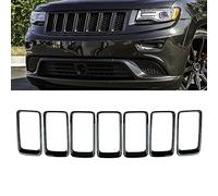 KYYET 7Pcs Front Bumper Rings Grill Vent Insert Trim Cover Compatible with 2014 2015 2016 Grand Cherokee Gloss Black