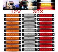 KYYET LED Side Marker Lights 6 LED 2835 SMD Clearance Lamps for Truck Trailer RV Campervan Pickup Tractor Lorry SUV Boat 12V DC Shockproof (10 pcs red+10 pcs white +10 pcs amber)