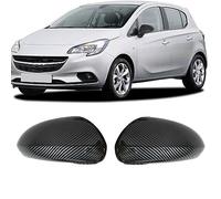 KYYET Side Door Wing Rear View Mirror Cover Cap Compatible With Corsa D 2006-2014 & Corsa E 2014-2019(Carbon Fiber Pattern)