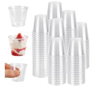 KYYGKY 200 Plastic Shot Glasses 1oz/30ml Shot Cups Plastic Reusable Shot Glasses Crystal Clear Shot Cups Mini Shot Glass Deseret Glass Sample Tasting Cup for Party, Picnic, BBQ, Wedding, Festival