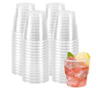 KYYGKY 60 Pcs Clear Hard Plastic Cups, 7 oz/200ml Plastic Glasses Plastic Tumblers Reusable Drink Cups Plastic Party Cups Plastic Cocktail Glasses for Party, Picnic Family Dinner and BBQ