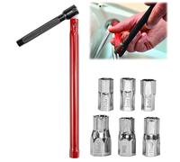 KYYGKY 8-13mm Faucet Bathroom Back Nut Kit Changeable Wrench Socket Adjustable Box Spanners for Taps, Tap Spanner Set with 6 Sockets Nut for Bath Basin Kitchen Sink Plumber Tap Installation Tool