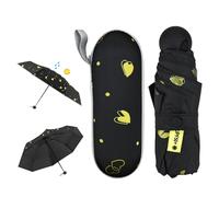 KYYGKY Mini Umbrella 8 Ribs Folding Travel Umbrella UPFf50+ Compact Umbrella Windproof Strong Tiny Pocket Umbrella Small UV Umbrella with Capsule Case for Women Girls, Mini Rain and Sun Umbrella