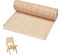 KYYGKY15.75 inch x 3.3ft Cane Webbing Roll Natural Rattan Webbing Roll Woven Open Mesh Cane Rattan Sheet Furniture Viennese Wicker Weaving Webbings Rattan Material for DIY Crafts Chair Cabinet Ceiling