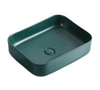 KYYRNY Ceramic Bathroom Sinks, Countertop Wash Basin, Artistic Vessel Sink, Easy to Clean, Suitable for Cloakroom, Bathroom, and Toilet (Green, 495x390x140MM)