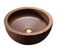 KYYRNY Countertop Sinks for Bathroom and Cloakroom, Strong and Durable, No Yellowing, Ceramic Sink, Round, Without Overflow and Tap, Wash Basin, 40X40X15CM (11)