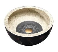 KYYRNY Countertop Sinks for Bathroom and Cloakroom, Strong and Durable, No Yellowing, Ceramic Sink, Round, Without Overflow and Tap, Wash Basin, 40X40X15CM (12)