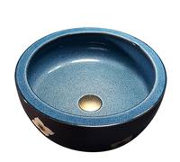 KYYRNY Countertop Sinks for Bathroom and Cloakroom, Strong and Durable, No Yellowing, Ceramic Sink, Round, Without Overflow and Tap, Wash Basin, 40X40X15CM (14)