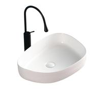 KYYRNY Modern Bathroom Washbasin, Countertop Basin, White, Ceramic Vessel, Small Sink, Suitable for Toilets, Bathrooms, and Vanity Cabinet, 540X400X150MM