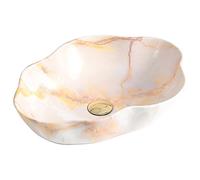 KYYRNY Modern Style Bathroom Sinks, Marble Pattern Ceramic Art Basin, Suitable for Wash Area, Vanity Cabinet, Small Vessel Sink, Easy to Install On The Countertop, 50.5X37.5X14cm (04)