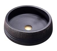 KYYRNY Oval Handmade Bathroom Wash Basin, Classic Design, Countertop Sink, Vintage Ceramic Washbasin for Modern and Traditional Bathrooms, No Overflow, 40X38X16CM (08)