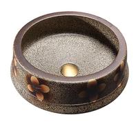 KYYRNY Oval Handmade Bathroom Wash Basin, Classic Design, Countertop Sink, Vintage Ceramic Washbasin for Modern and Traditional Bathrooms, No Overflow, 40X38X16CM (21)