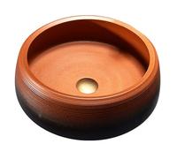 KYYRNY Oval Handmade Bathroom Wash Basin, Classic Design, Countertop Sink, Vintage Ceramic Washbasin for Modern and Traditional Bathrooms, No Overflow, 40X38X16CM (22)