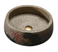 KYYRNY Oval Handmade Bathroom Wash Basin, Classic Design, Countertop Sink, Vintage Ceramic Washbasin for Modern and Traditional Bathrooms, No Overflow, 40X38X16CM (18)