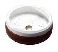 KYYRNY Oval Handmade Bathroom Wash Basin, Classic Design, Countertop Sink, Vintage Ceramic Washbasin for Modern and Traditional Bathrooms, No Overflow, 40X38X16CM (09)