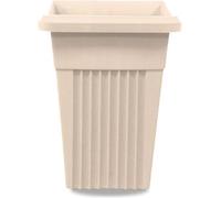 KYY'Z - 40cm Upright Square Planter - Tall Plastic Pillar Flower Pot (15.7 Inch) - Modern Indoor/Outdoor Garden Decor - Water Resistant Plant Pot for Patio, Front Door (1, Taupe)