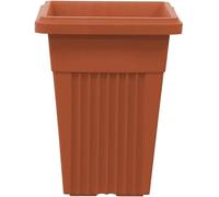 KYY'Z - 40cm Upright Square Planter - Tall Plastic Pillar Flower Pot (15.7 Inch) - Modern Indoor/Outdoor Garden Decor - Water Resistant Plant Pot for Patio, Front Door (1, Terracotta)