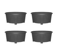 KYY'Z - 4x Large Oval Plant Sl lack Pot 55cm - Lightweight Durable Plastic Planter with Drainage Holes - Indoor & Outdoor Use - Decorative Window Herb Flower Pots - Ideal for Home Balcony Garden