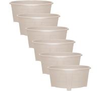 KYY'Z - 6x Large Oval Plant Taupe Pot 55cm - Lightweight Durable Plastic Planter with Drainage Holes - Indoor & Outdoor Use - Decorative Window Herb Flower Pots - Ideal for Home Balcony Garden