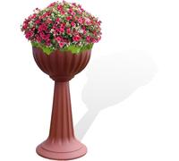 KYY'Z - Terracotta Urn Planters 75cm - Large Plastic Flower Pots - 29.5 Inch Tall Planter - Indoor Outdoor Garden Nursery - Lightweight Flowers Container - No Drainage Hole (Terracotta, Set of 1)