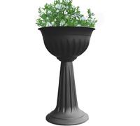 KYY'Z - Terracotta Urn Planters 75cm - Large Plastic Flower Pots - 29.5 Inch Tall Planter - Indoor Outdoor Garden Nursery - Lightweight Flowers Container - No Drainage Hole (Black, Set of 1)