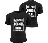 KYZMZ Custom T Shirts-Customized Unisex Crewneck Tee Shirt Design your Own Image Text Logo Printed Front/Back Personalized Crewneck Tee Shirt - Customize Your Image, Text & Photo Customized Shirts