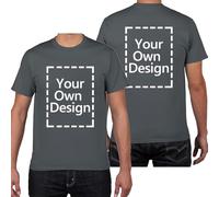 KYZMZ Custom T Shirts for Men/Women Design Your Own Shirt Add Text/Image/Logo Personalized Cotton Tee Printed Photo Front/Back Personalized Unisex Crewneck Tee Shirt Customized Crewneck Shirts