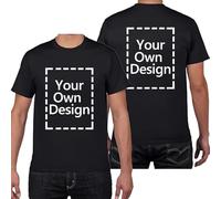 KYZMZ Custom T Shirts for Men/Women Design Your Own Shirt Add Text/Image/Logo Personalized Cotton Tee Printed Photo Front/Back Personalized Unisex Crewneck Tee Shirt Customized Crewneck Shirts Black