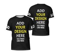 KYZMZ Custom T Shirts with Your Own Image Text Logo Picture, Personalized T-shirts for Men Women Personalized Unisex Crewneck Tee Shirt - Customize Your Image, Text & Photo Customized Crewneck Shirts