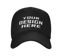 KYZMZC Custom Baseball Cap, Adult Unisex, Black, Polyester, Letter Print, Adjustable, One Size, Baseball Cap, Cap