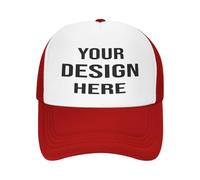 KYZMZC Custom Baseball Cap, Red, Personalized, Adjustable, Polyester, Letter Print, Unisex, Adult, S-3XL