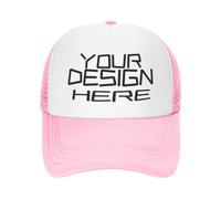 KYZMZC Custom Hats Design Your own Personalized Trucker hat in Bulk for Men and Women, Make Your own Custom Baseball Cap Pink