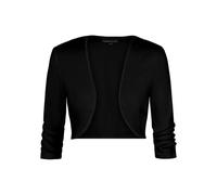 Kyzoeyou Bolero Cardigans for Women Open Front Cropped Cardigan Ruched 3/4 Sleeve Tops Lightweight Women's Shrugs for Dresses(Black Large)