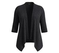 Kyzoeyou XL-5XL Plus Size Open Front Cardigans Womens Lightweight Kimonos Cardigan 3/4 Sleeve Bolero Shrugs Sheer Loose Casual High Low Hem Beach Cover Ups (Black, XXL)