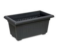 KYZ'Z Large Rectangular Garden Trough Planter Box - Durable Plastic Plant Pot for Outdoor Flower, Herb & Vegetable Growing - Weather Resistant Troughs for Patio, Balcony, Fence (1x Black, 55cm)