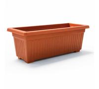 KYZ'Z Large Rectangular Garden Trough Planter Box - Durable Plastic Plant Pot for Outdoor Flower, Herb & Vegetable Growing - Weather Resistant Troughs for Patio, Balcony, Fence (1x Terracotta, 70cm)