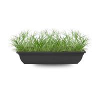 KYZ'Z Large Rectangular Garden Trough Planter Box - Durable Plastic Plant Pot for Outdoor Flower, Herb & Vegetable Growing - Weather Resistant Troughs for Patio, Balcony, Fence (2x Black, 55cm)