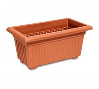 KYZ'Z Large Rectangular Garden Trough Planter Box - Durable Plastic Plant Pot for Outdoor Flower, Herb & Vegetable Growing - Weather Resistant Troughs for Patio, Balcony, Fence (1x Terracotta, 55cm)