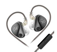 KZ Castor in Ear Monitors Headphones Bass Wired Earphones 2 Dynamic High-end Tunable Balanced Armature Headphones IEM Earphones HiFi Super Bass Earbuds for Singer Musicians Drummer(Black, with Mic)