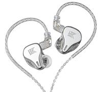 KZ DQ6 Array Type Three-Unit Dynamic in-Ear Headphone, HiFi Stereo Noise Isolating Sport IEM Wired Earphones/Earbuds/Headphones with Detachable Cable (Without Mic, Silvery)
