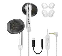 KZ Duet USB C Headphones, Wired Earbuds for Samsung S25 S24 S23 FE S22 S21 S20 A53 A54 Type C Noise Isolating Fit IEM Built-in DSP Sound Card with EQ for iPhone 16 Pro Pixel 9 Pro (Black, DSP Mic)