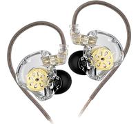 KZ EDX Lite in-Ear Dynamic Driver Headphones Earbuds,HiFi Earphones with Detachable Cable 0.75mm, Audiphiles ‘in-Ear Monitor (Transparent, Without MIC)