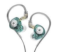 KZ EDX PRO 1DD 10mm Dual Magnetic Dynamic Driver HiFi in-Ear Monitors KZ Earphones KZ IEMs with Detachable 0.75mm C Pin Cable (No Mic, Cyan)