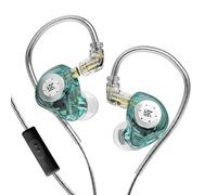 KZ EDX PRO In Ear Monitor,10MM Dual Magnetic Dynamic Unit Low Frequency HiFi Earphone Headphone with 0.75MM 2PIN Detachable Design Cable (Translucent Cyan, With Mic)
