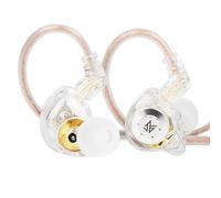 KZ EDX PRO In Ear Monitor,10MM Dual Magnetic Dynamic Unit Low Frequency HiFi Earphone Headphone with 0.75MM 2PIN Detachable Design Cable (Translucent White, Without Mic)