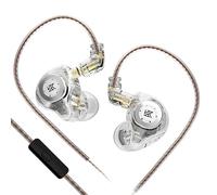 KZ EDX PRO In Ear Monitors, IEM Earphones 1DD New 10mm Dynamic Driver, Stereo HIFI Deep Bass Sound Gaming Earbuds, 3.5mm Jack Wired Earphones, In Ear Headphones for Musicians (White, With Mic)