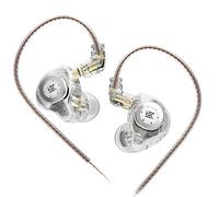 KZ EDX PRO In Ear Monitors, IEM Earphones 1DD New 10mm Dynamic Driver, Stereo HIFI Deep Bass Sound Gaming Earbuds, 3.5mm Jack Wired Earphones, In Ear Headphones for Musicians (White, No Mic)
