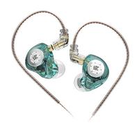 KZ EDX PRO In Ear Monitors, IEM Earphones Stereo HIFI Deep Bass Sound, 1DD New 10mm Dynamic Driver Gaming Earbuds, 3.5mm Jack Wired Earphones, In Ear Headphones for Musicians (Cyan, No Mic)