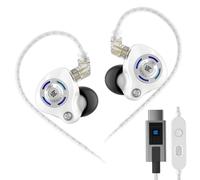 KZ Gale USB C Headphones, Wired Earbuds for Samsung S25 S24 S23 FE S22 S21 S20 A53 A54 Type C IEM Earphone with Microphone Built-in DSP Sound Card for iPhone 16 Pro Pixel 9 Pro (Type-C, White)